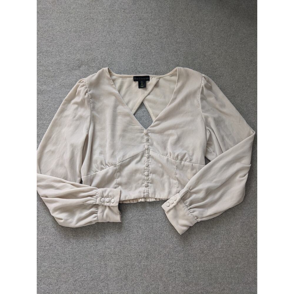 House Of Harlow 1960 Velvet Open Back Crop Top Womens Size Large Cream